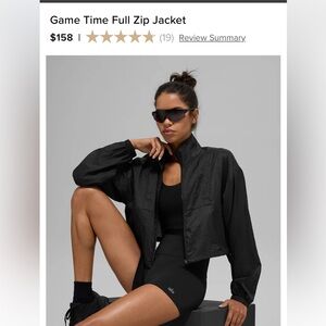 Alo Yoga Game time black full zip running Jacket XXS excellent condition